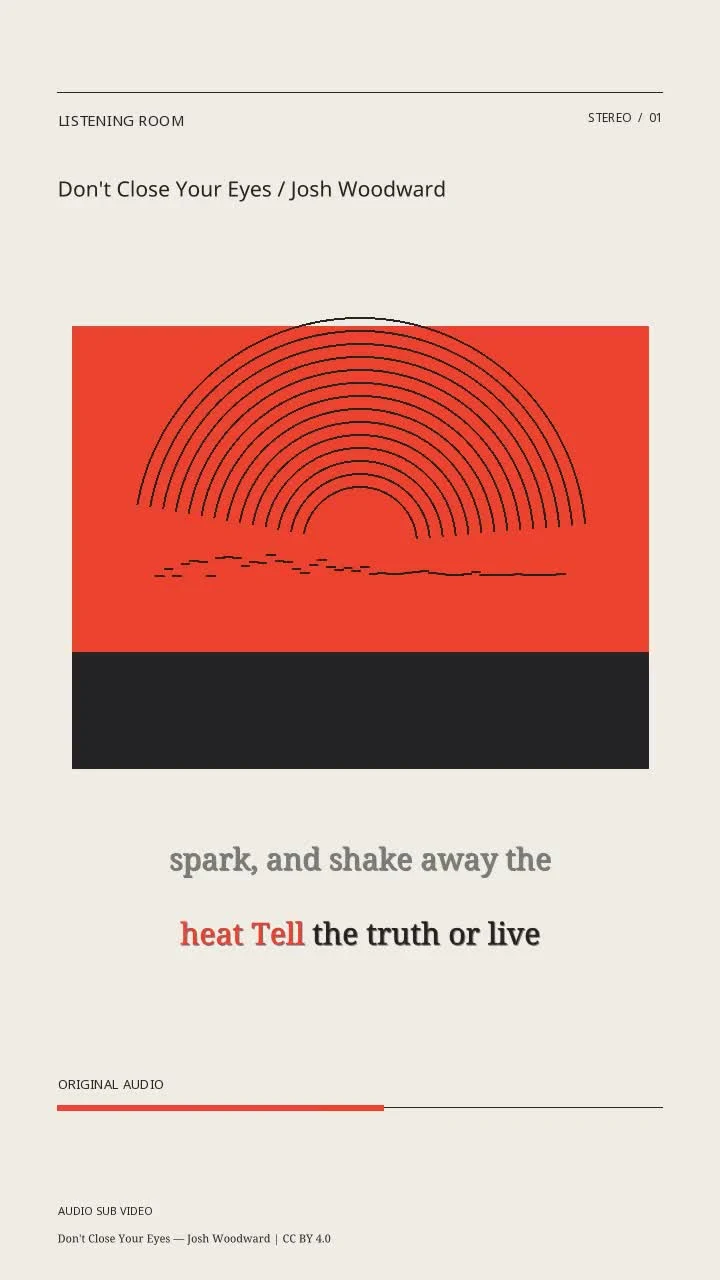 Don't Close Your Eyes / Josh Woodward