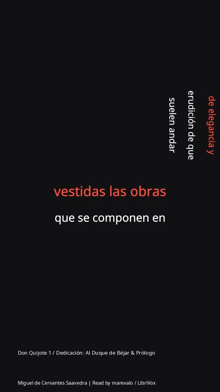 Don Quijote 1 / Dedicación: Al Duque de Béjar & Prólogo