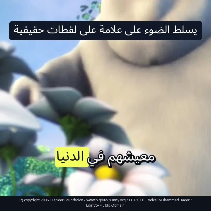 يسلط الضوء على علامة على لقطات حقيقية