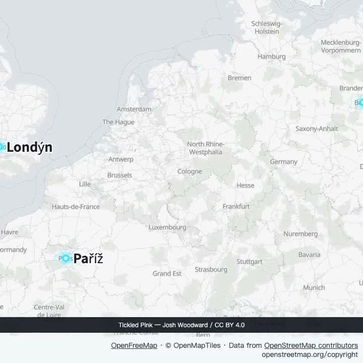 Tři velká písmena: minimální mapové špendlíky