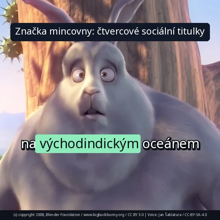 Značka mincovny: čtvercové sociální titulky