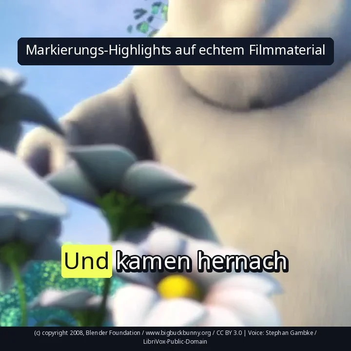 Markierungs-Highlights auf echtem Filmmaterial