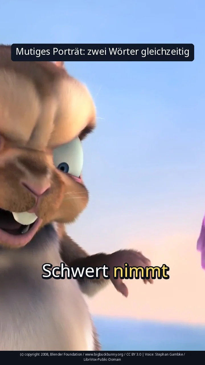 Mutiges Porträt: zwei Wörter gleichzeitig
