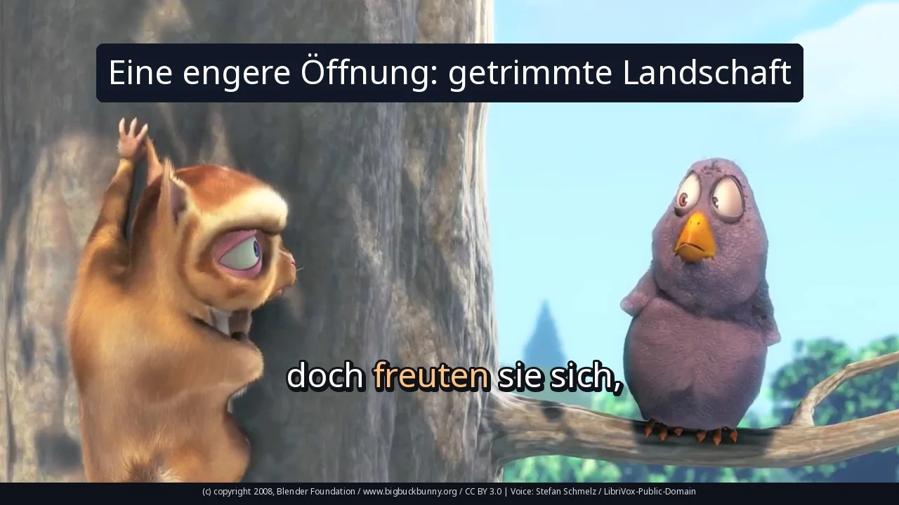 Eine engere Öffnung: getrimmte Landschaft