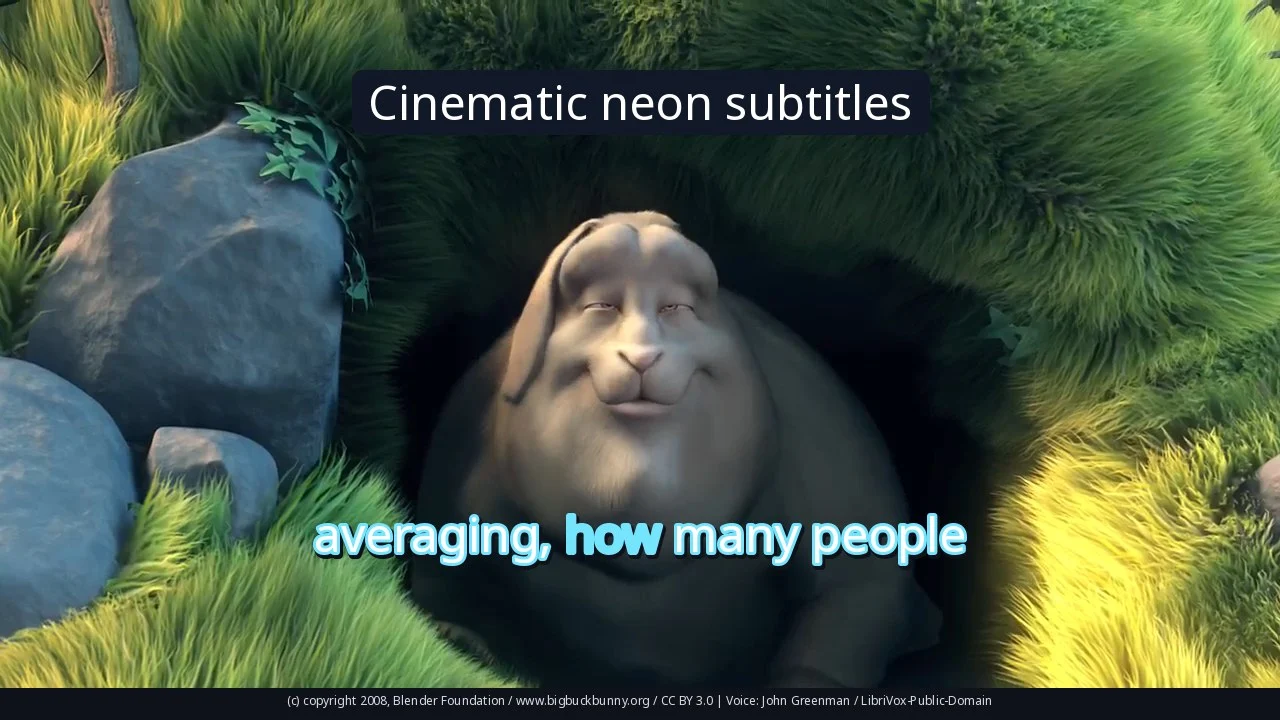 Cinematic neon subtitles