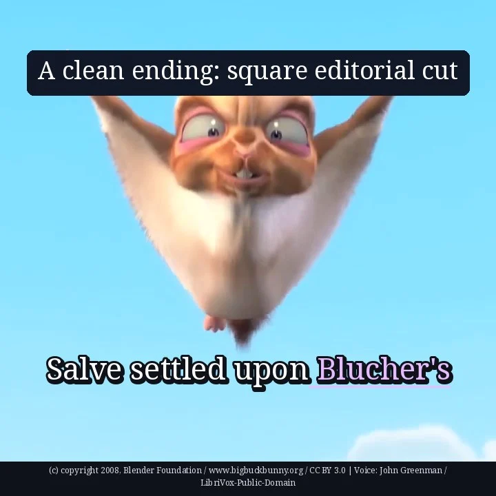 A clean ending: square editorial cut