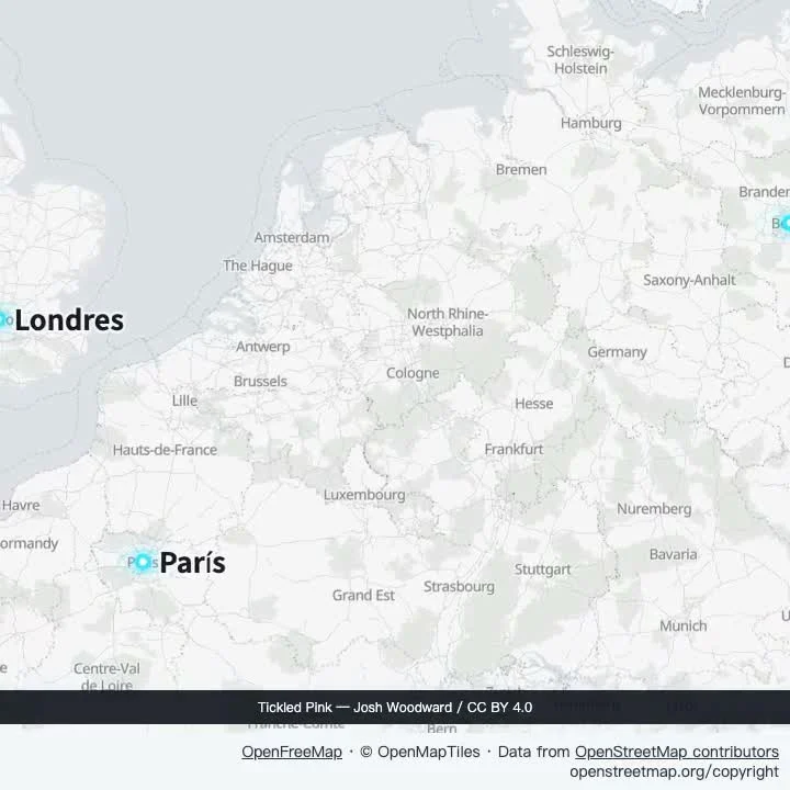 Tres capitales: pines mínimos en el mapa