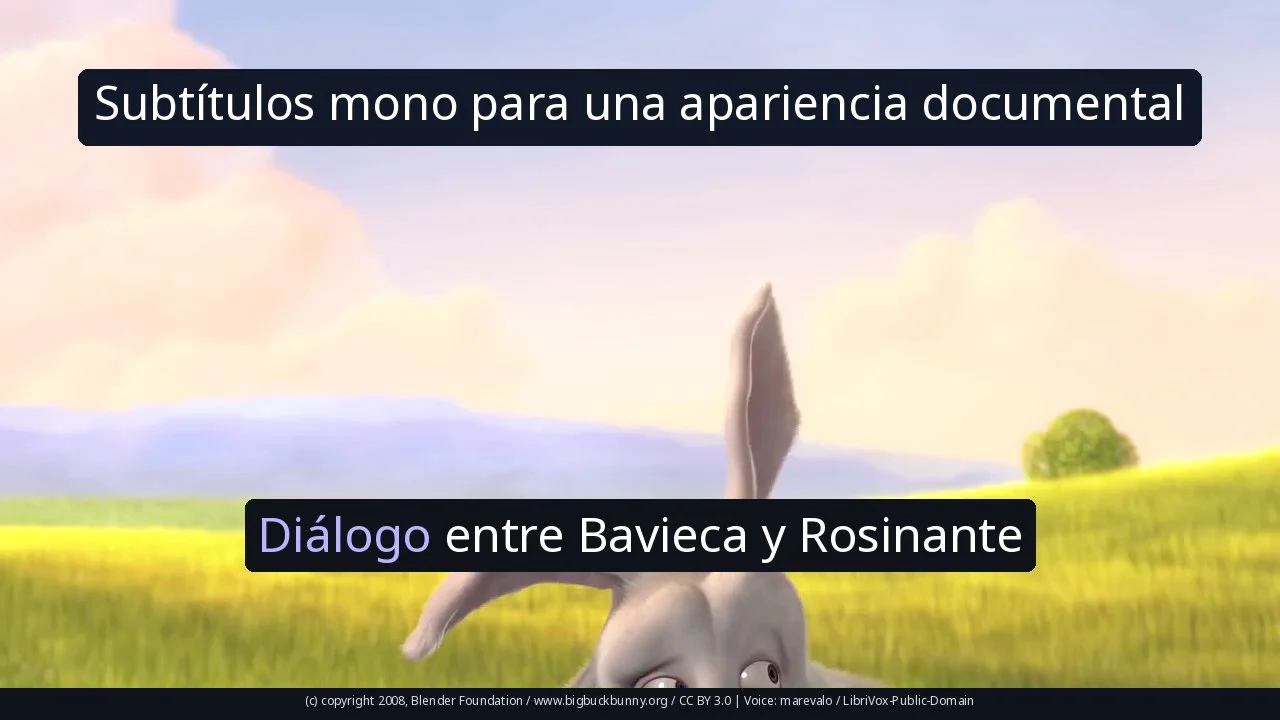 Subtítulos mono para una apariencia documental