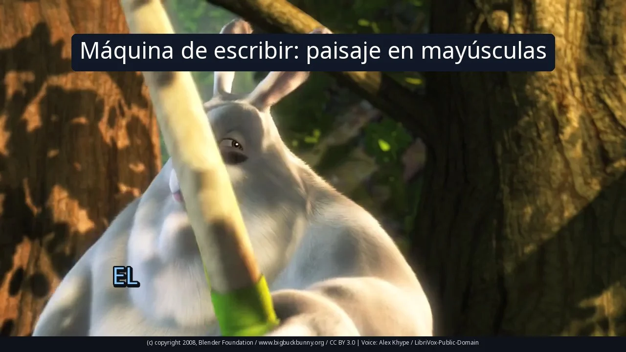 Máquina de escribir: paisaje en mayúsculas