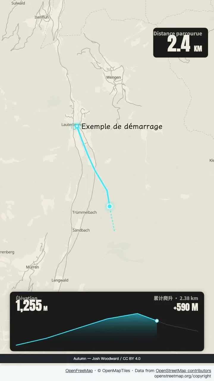 Échantillon alpin GPX : encre et élévation