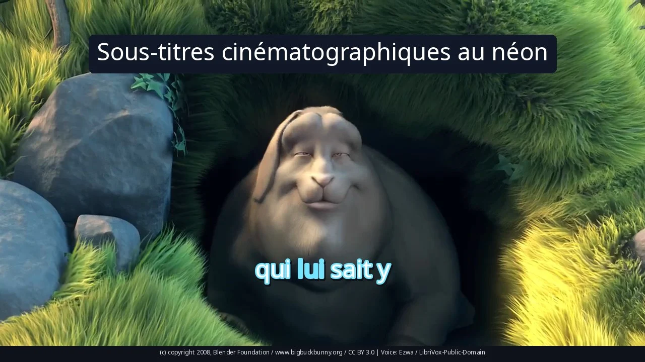 Sous-titres cinématographiques au néon