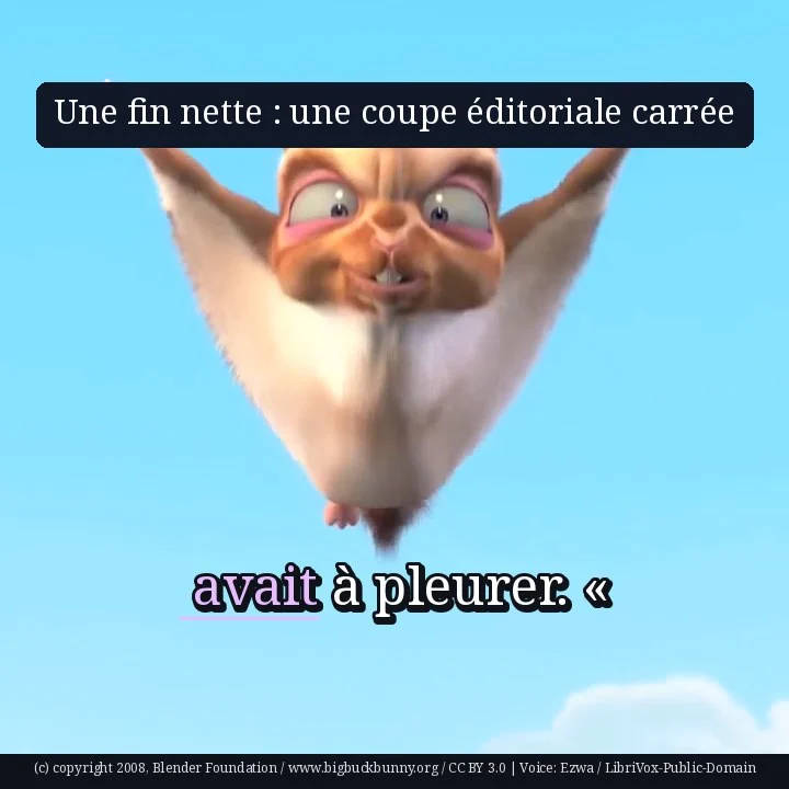 Une fin nette : une coupe éditoriale carrée