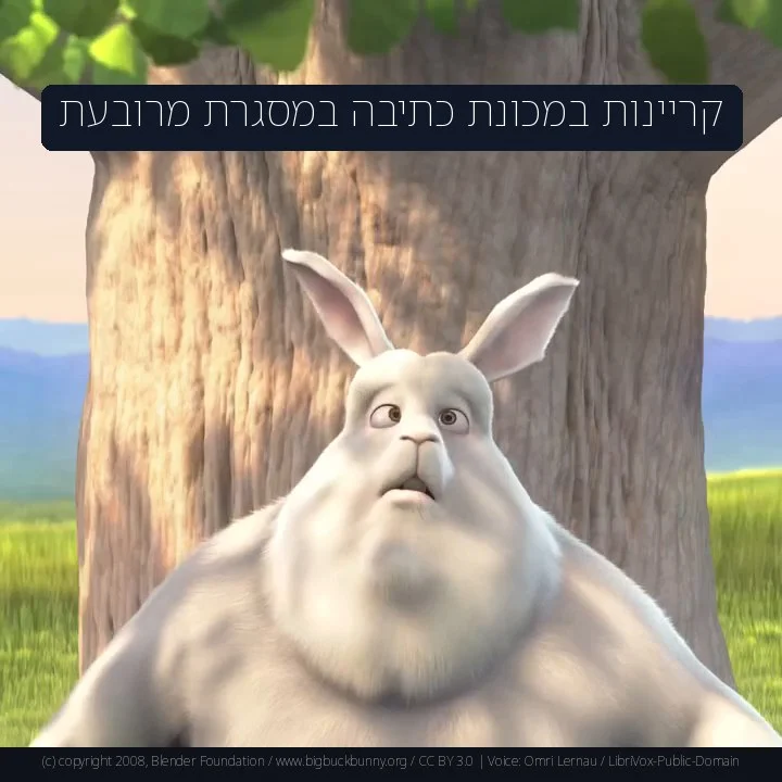 קריינות במכונת כתיבה במסגרת מרובעת