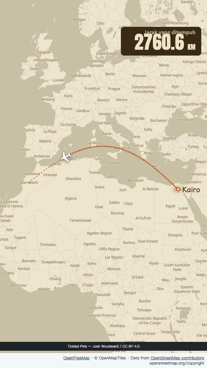 Kairo ke Marrakesh: penerbangan sepia yang hangat
