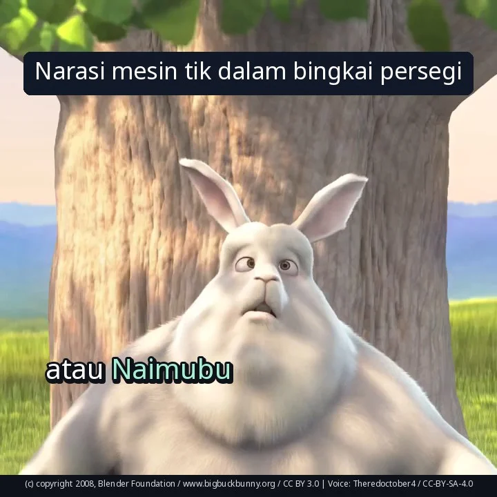 Narasi mesin tik dalam bingkai persegi