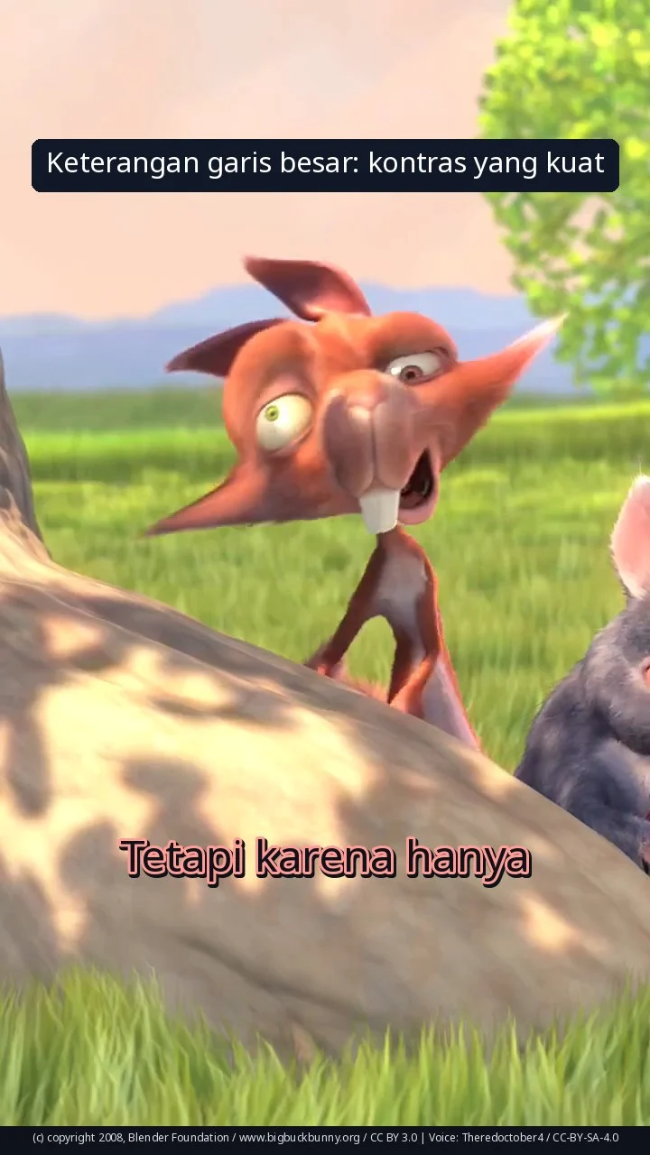 Keterangan garis besar: kontras yang kuat
