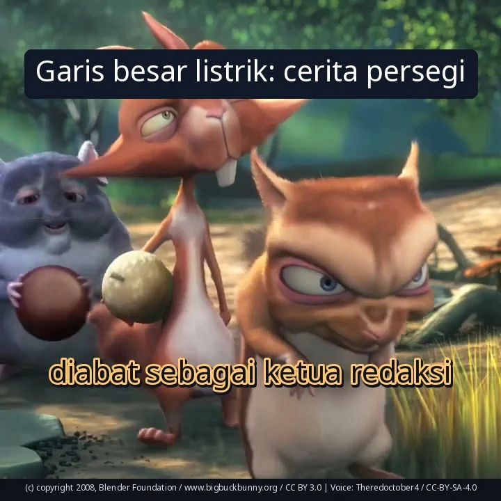 Garis besar listrik: cerita persegi