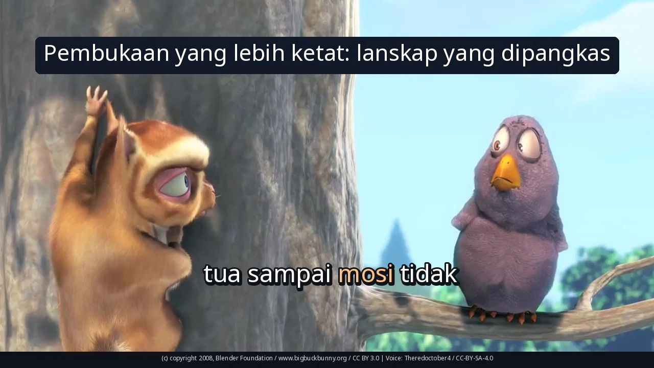 Pembukaan yang lebih ketat: lanskap yang dipangkas