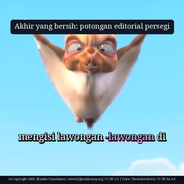 Akhir yang bersih: potongan editorial persegi