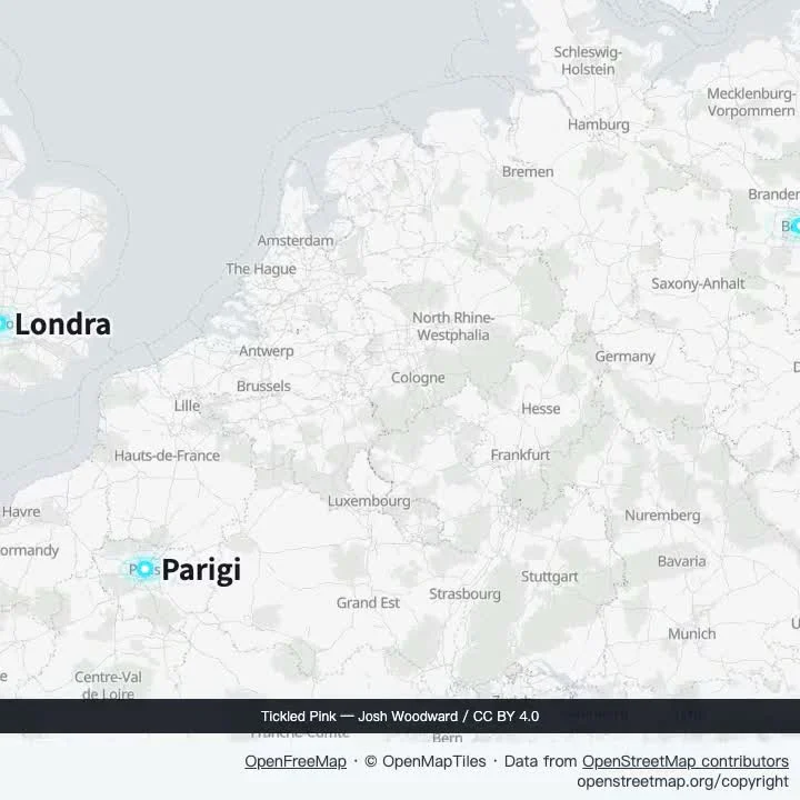Tre maiuscole: segnaposti minimi sulla mappa