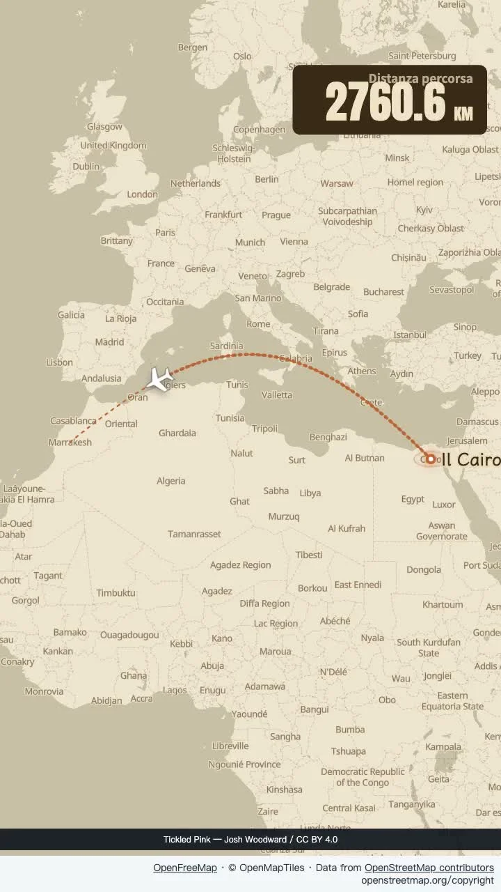 Dal Cairo a Marrakech: volo color seppia caldo