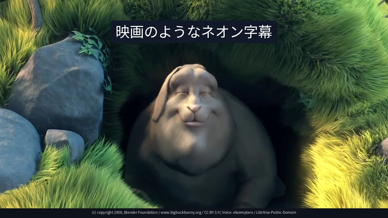 映画のようなネオン字幕