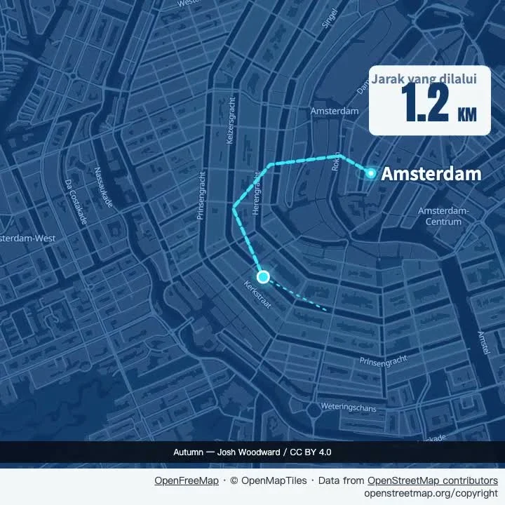 Laluan terusan Amsterdam: blueprint GPX
