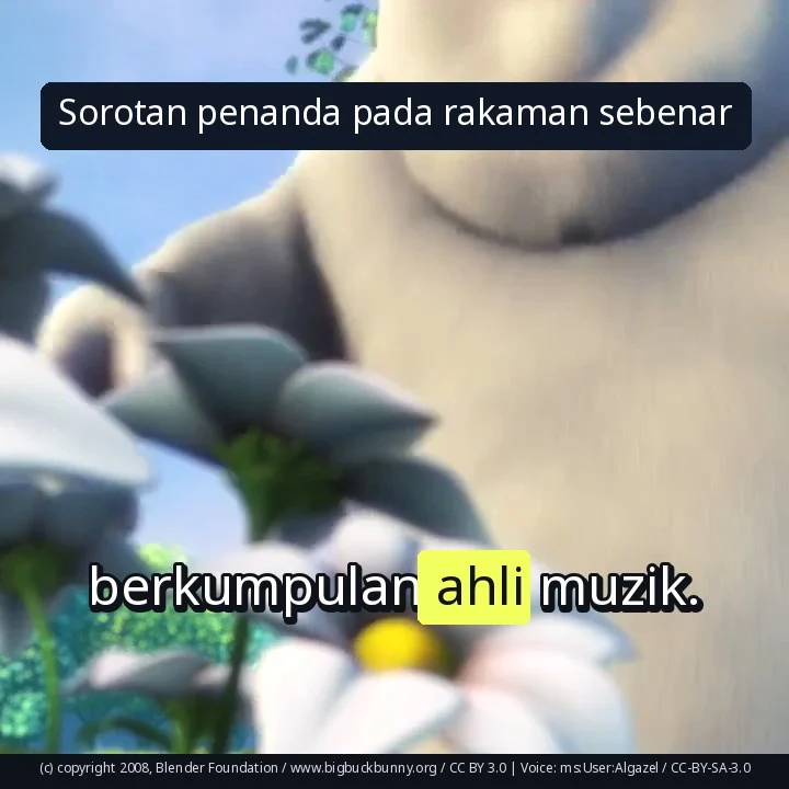 Sorotan penanda pada rakaman sebenar