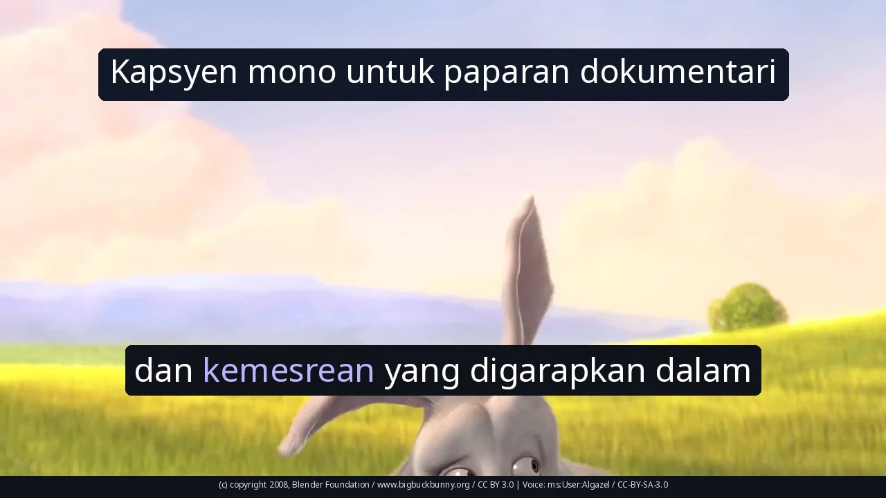 Kapsyen mono untuk paparan dokumentari
