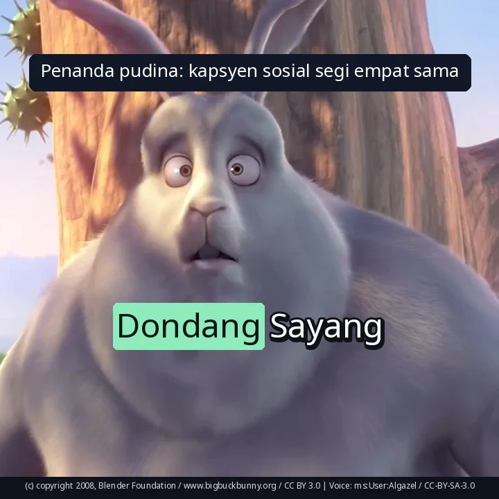 Penanda pudina: kapsyen sosial segi empat sama