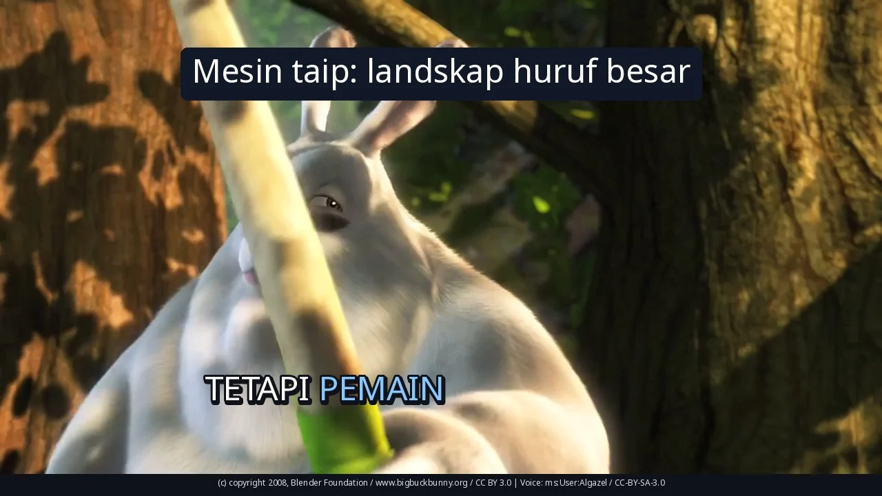 Mesin taip: landskap huruf besar