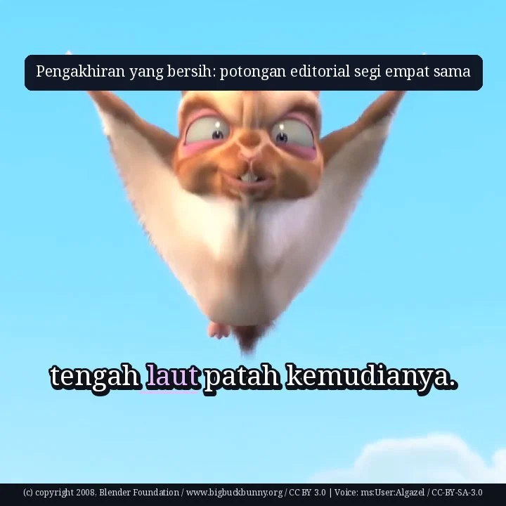 Pengakhiran yang bersih: potongan editorial segi empat sama