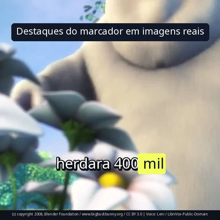 Destaques do marcador em imagens reais