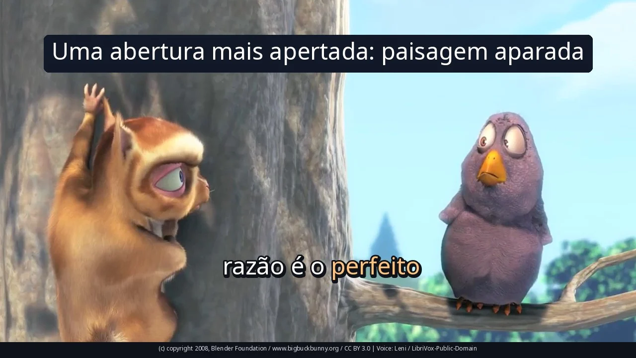 Uma abertura mais apertada: paisagem aparada