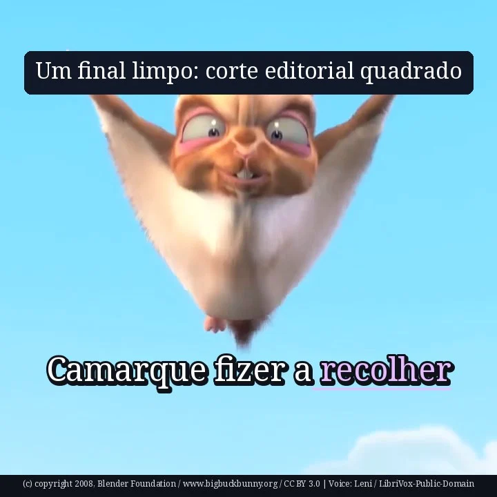 Um final limpo: corte editorial quadrado