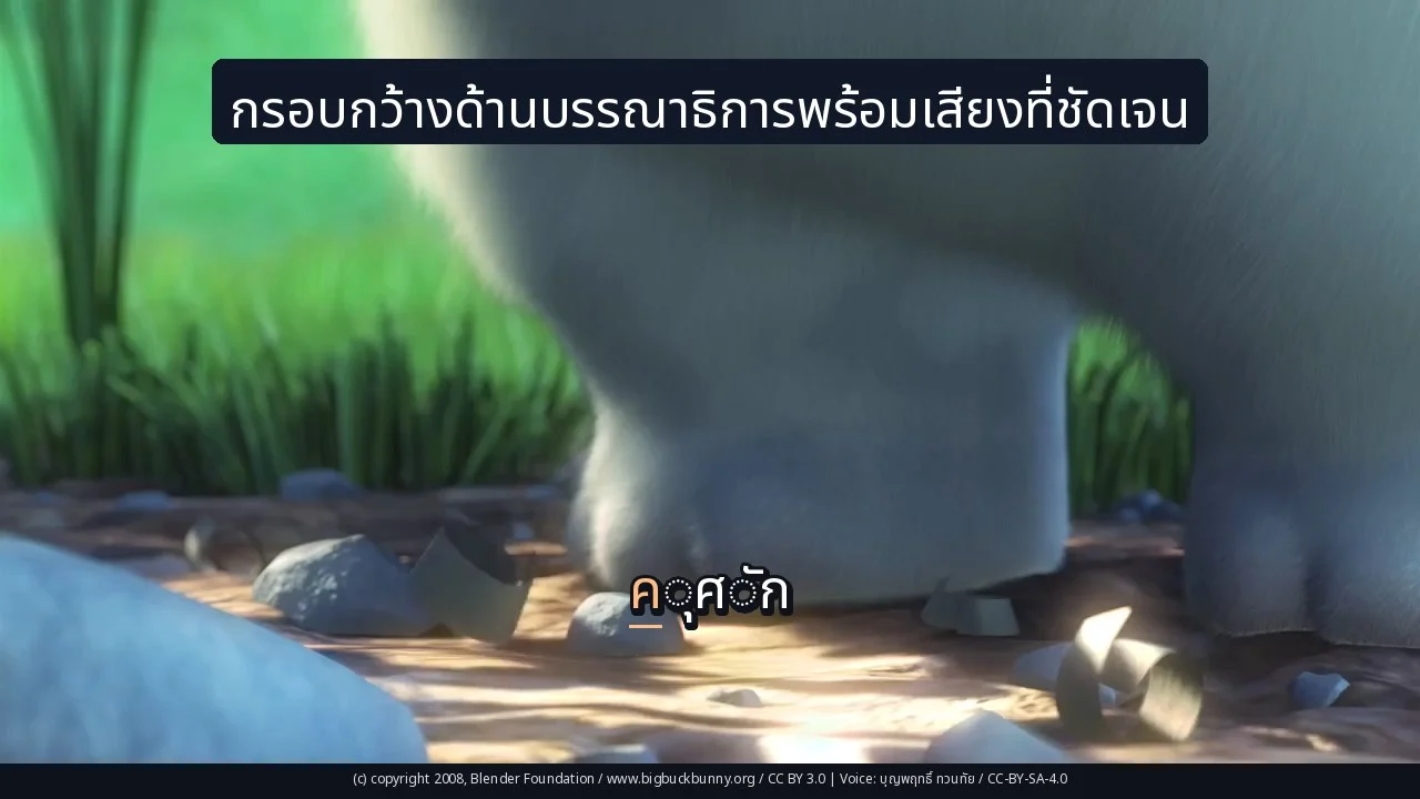 กรอบกว้างด้านบรรณาธิการพร้อมเสียงที่ชัดเจน