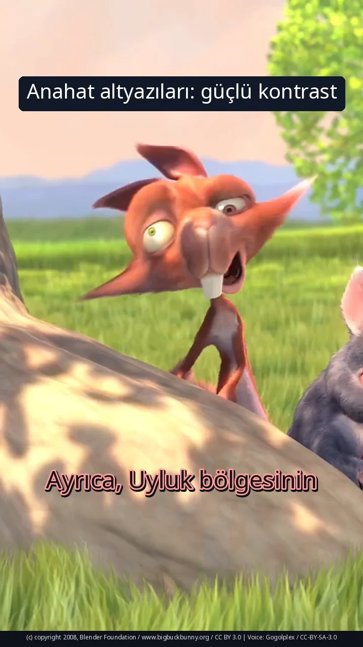 Anahat altyazıları: güçlü kontrast