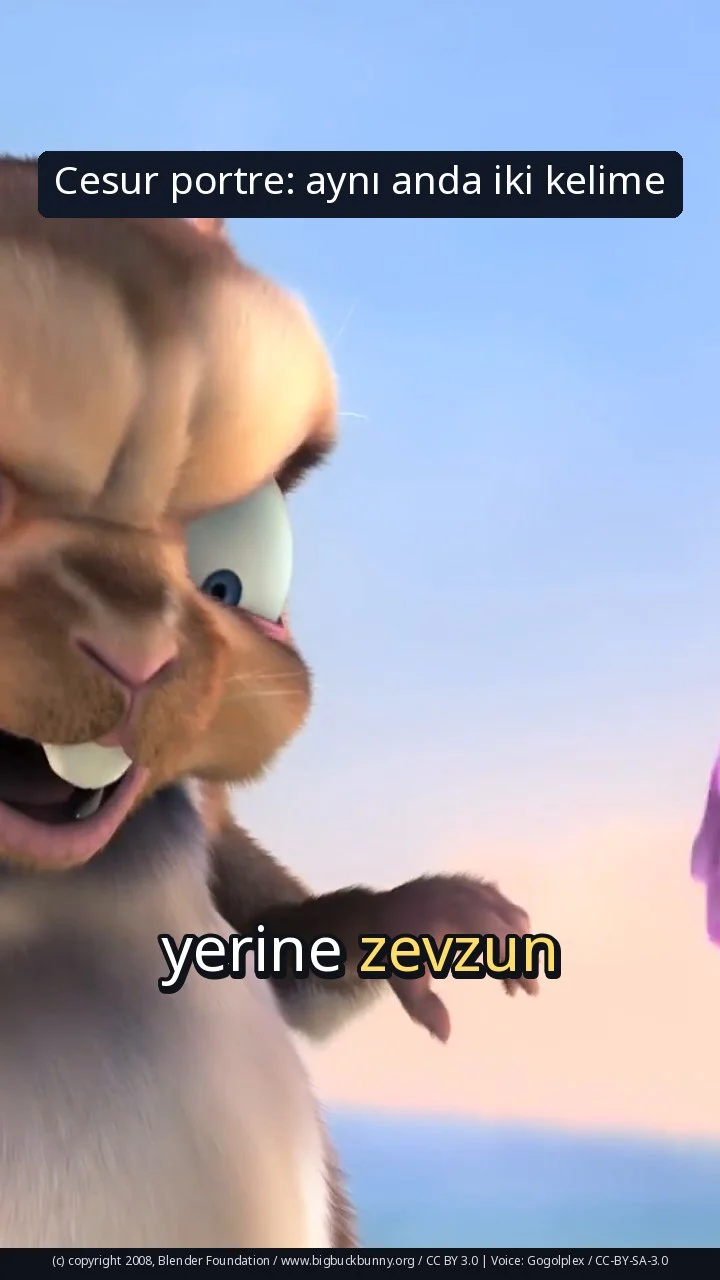 Cesur portre: aynı anda iki kelime