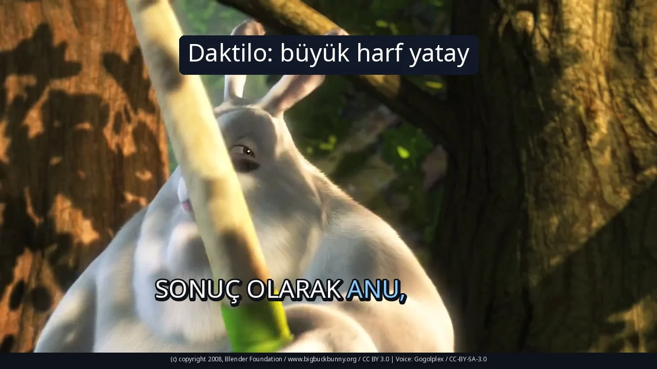 Daktilo: büyük harf yatay