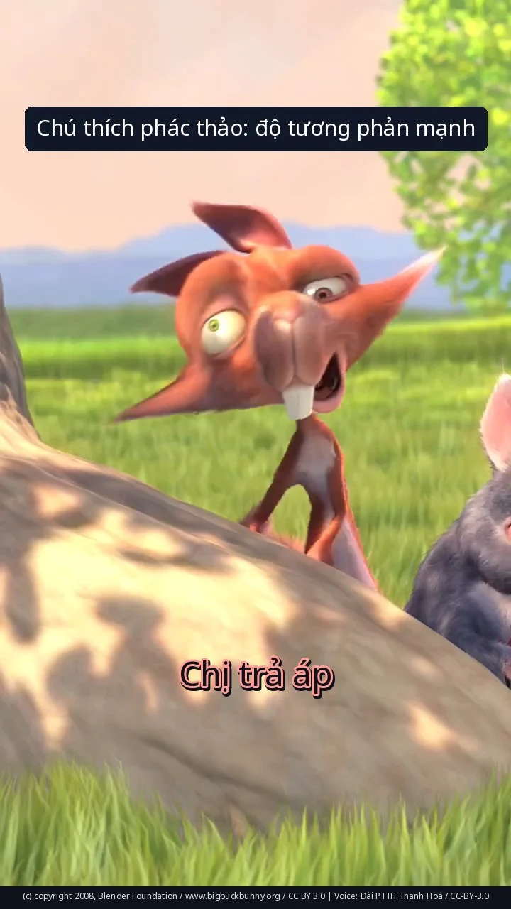 Chú thích phác thảo: độ tương phản mạnh
