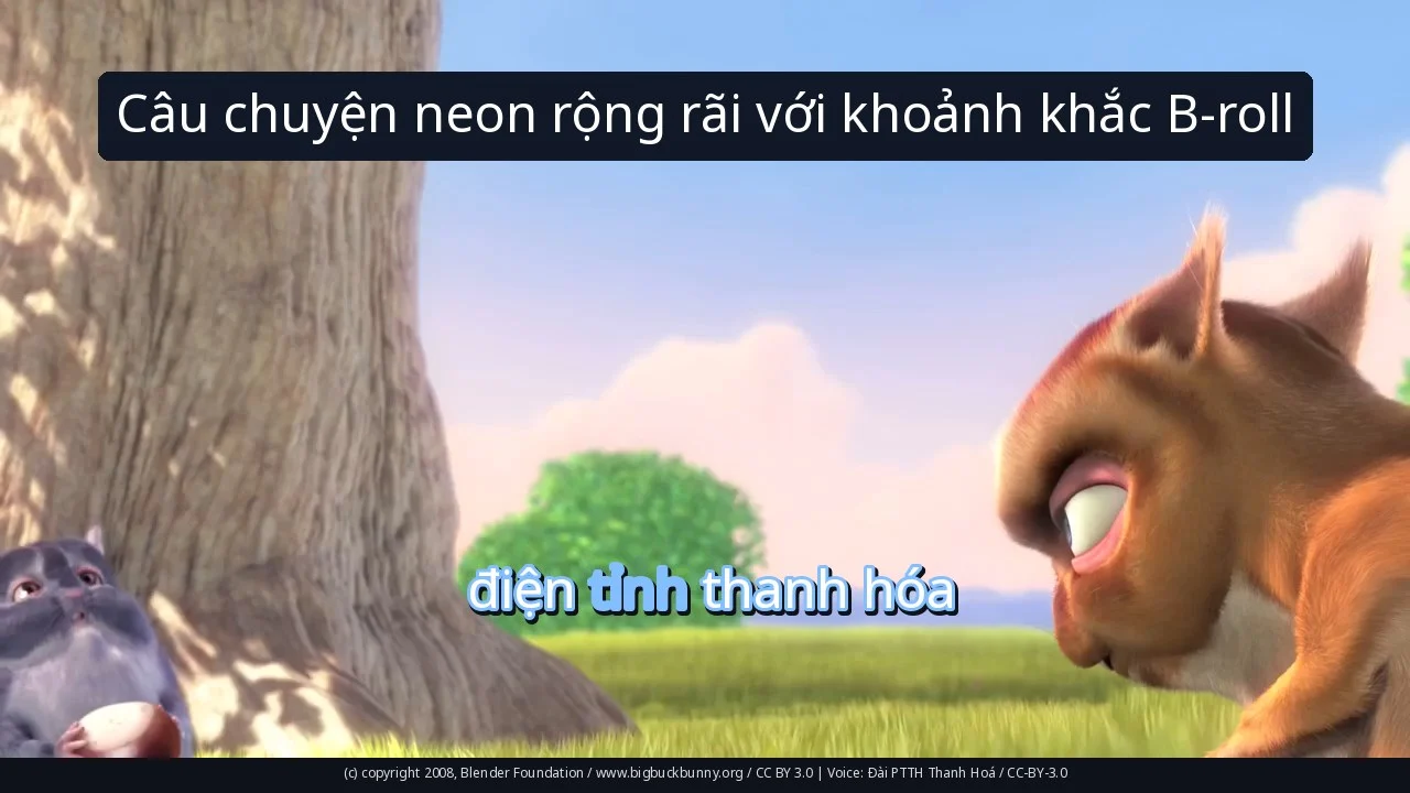 Câu chuyện neon rộng rãi với khoảnh khắc B-roll