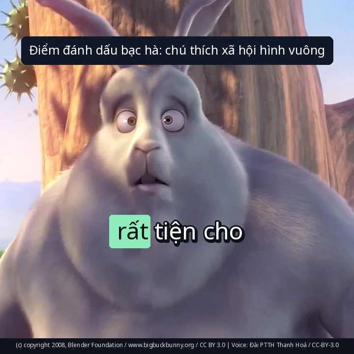 Điểm đánh dấu bạc hà: chú thích xã hội hình vuông